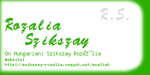 rozalia szikszay business card